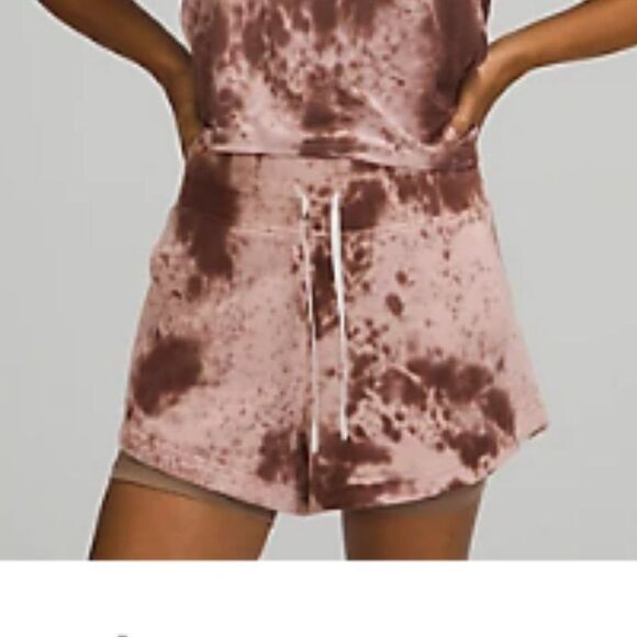 NWT LULULEMON Inner Glow High-Rise Short Size 4  Marble Dye Silky French terry - Picture 5 of 7